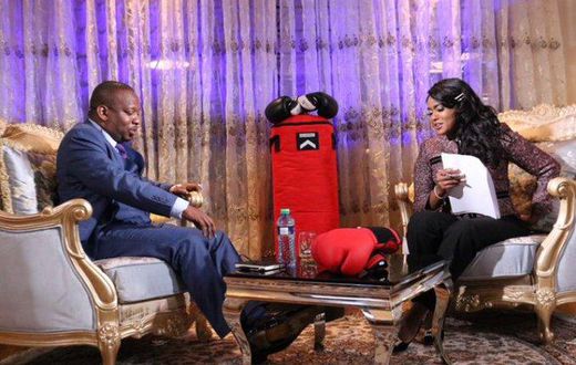 Anne Kiguta duing interview with Governor Mike Sonko