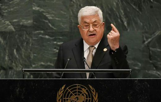 Palestinian President Mahmoud Abbas speaks during the 74th Session of the General Assembly at UN Headquarters in New York on September 26, 2019