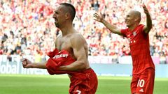 Franck Ribery and Arjen Robben both scored in their final game at the Allianz Arena on Saturday