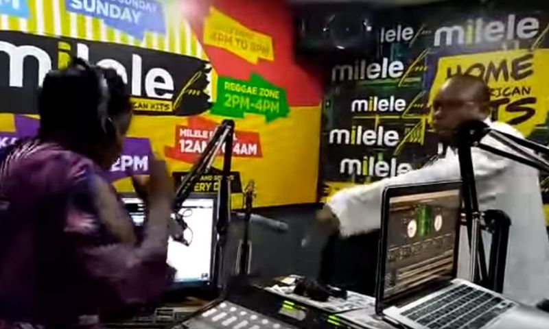 File image of broadcasters at Milele FM studios wher Geoffrey Kwatemba worked in the past