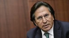 (FILES) In this file photo taken on June 17, 2016, former President of Peru Alejandro Toledo speaks during a discussion on Venezuela and the OAS at The Center for Strategic and International Studies (CSIS) in Washington, DC.Toledo, who is accused of co...