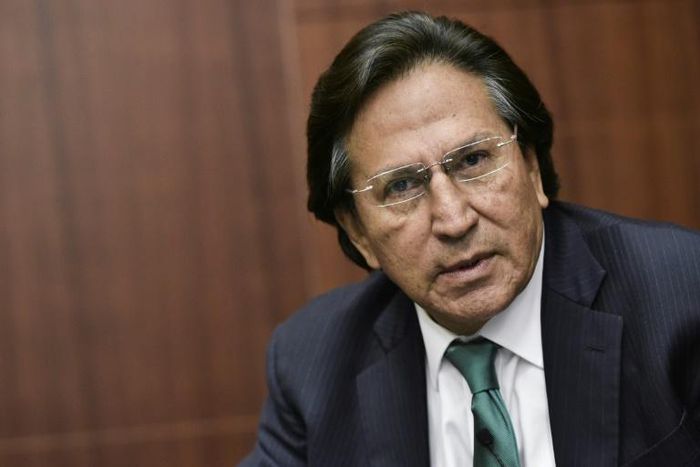 (FILES) In this file photo taken on June 17, 2016, former President of Peru Alejandro Toledo speaks during a discussion on Venezuela and the OAS at The Center for Strategic and International Studies (CSIS) in Washington, DC.Toledo, who is accused of co...
