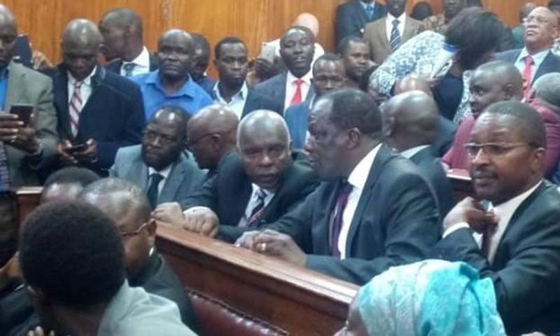 Governors, Senators, MCAs hold protest on division of revenue at Supreme Court building