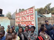 Onlookers on-site at Precious Talents School where 4 pupils were feared dead on Monday morning after building collapsed