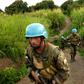 UN soldiers patrol the area surrounding the village of Kafe near Lake Albert in DR Congo's Ituri province, on March 27, 2018