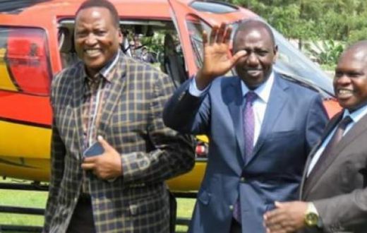File image of Kitutu Chache MP Richard Onyonka (left) with DP William Ruto and Kisii County Deputy Governor Joash Maangi