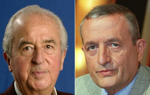 Former French prime minister Edouard Balladur (L) et ex defence minister Francois Leotard