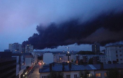 Several schools were closed and residents of twelve towns including Rouen were told to stay at home as the fire spread