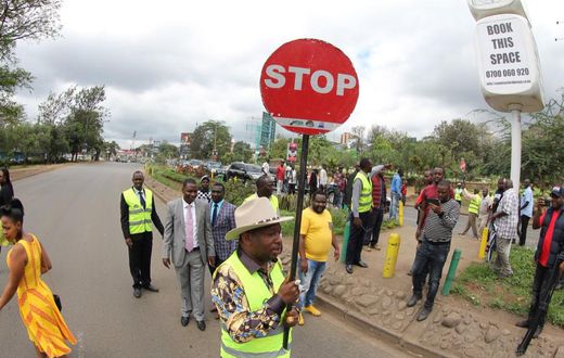 Nairobi Governor Mike Sonko during a recent site visit along Uhuru Highway (Twitter)