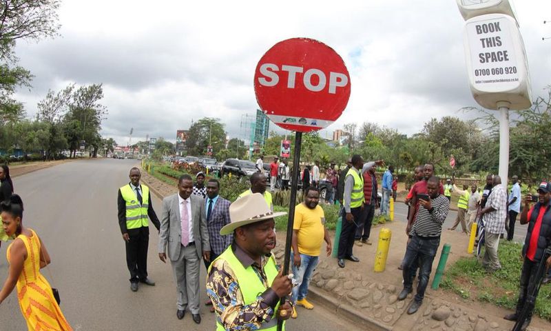 Nairobi Governor Mike Sonko during a recent site visit along Uhuru Highway (Twitter)