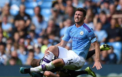 Manchester City's Aymeric Laporte could be out for up to six months with a knee injury