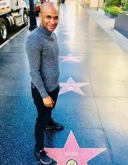 Businessman Zaheer Jhanda at the Hollywood walk of fame