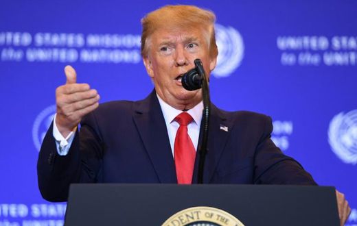 US President Donald Trump holds a press conference after taking part in the UN General Assembly