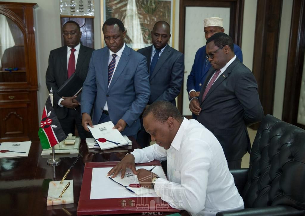 President Uhuru Kenyatta at his office on May 13, 2019
