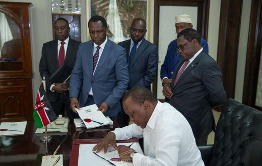 President Uhuru Kenyatta at his office on May 13, 2019