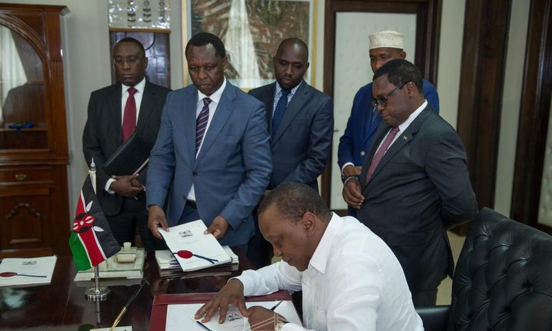 President Uhuru Kenyatta at his office on May 13, 2019