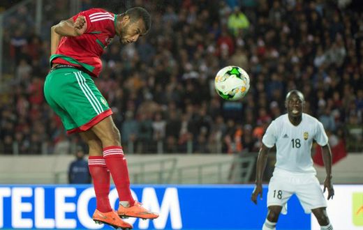 Ayoub el Kaabi scores one of his nine goals that helped hosts Morocco win the 2018 African Nations Championship