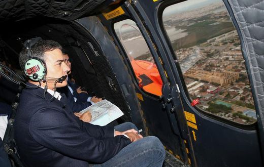 Sanchez flew over the affected areas and then visited a command centre