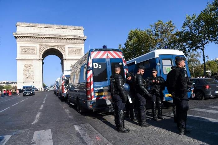 Dozens of protesters were arrested early on