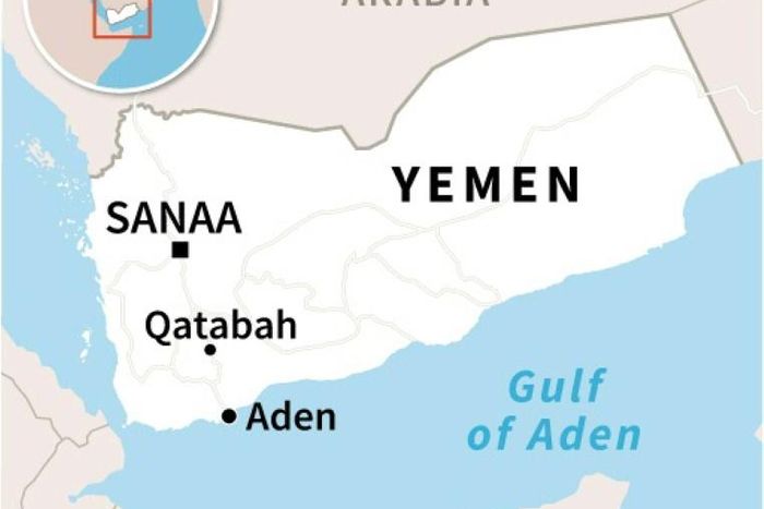 Map of Yemen locating Qatabah in Daleh province.