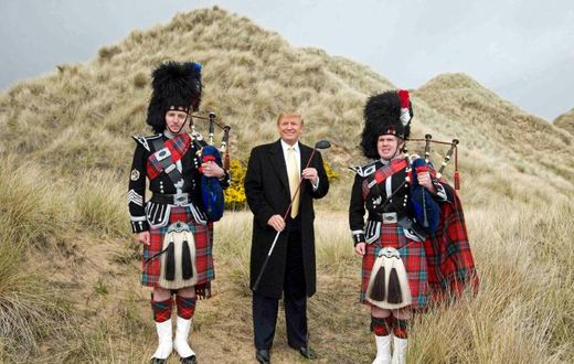 Trump during construction of his golf course on the Menie Estate near Aberdeen in 2010