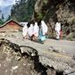 Only a few damaged homes remain after flooding in Laswa Valley, near the Line of Control in Pakistan-administered Kashmir
