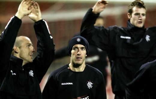 Fernando Ricksen (centre) pictured during his time at Scottish Premiership club Rangers