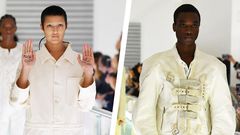 Model Stages at Protest Gucci Runway Show