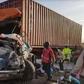 File image of a past accident scene. Two people died on the spot while two others were rushed to hospital after a rad accident at Gilgil along the Nairobi-Nakuru highway