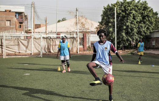 Women trained in Khartoum in August in readiness for the kick off of the women's league