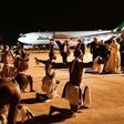 Pope Francis (C) received a jubilant welcome to Maputo