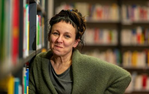 Poles will choose between "democracy and authoritarianism" in Sunday's general election, author Olga Tokarczuk, pictured October 10, 2019, has said
