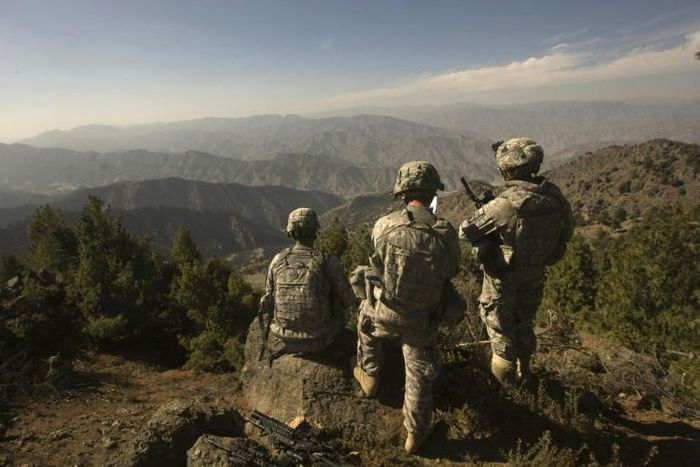 At the peak of international action in Afghanistan, about 130,000 soldiers from some 50 nations helped the government assert control