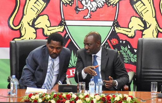 DP William Ruto with Trade CS Peter Munya who was summoned by DCI over an alleged assassination pan against the DP