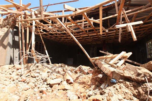 Remains of building under construction that collapsed in Butali Kakamega, unknown number of people trapped