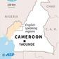 Map of Cameroon locating English-speaking regions