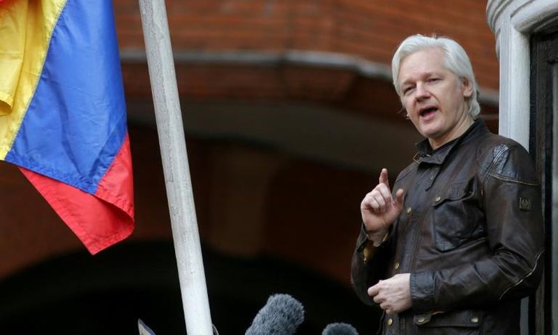 Wikileaks founder Julian Assange speaking on the balcony of the Embassy of Ecuador in London in 2017. But where his less public utterances covertly recorded?