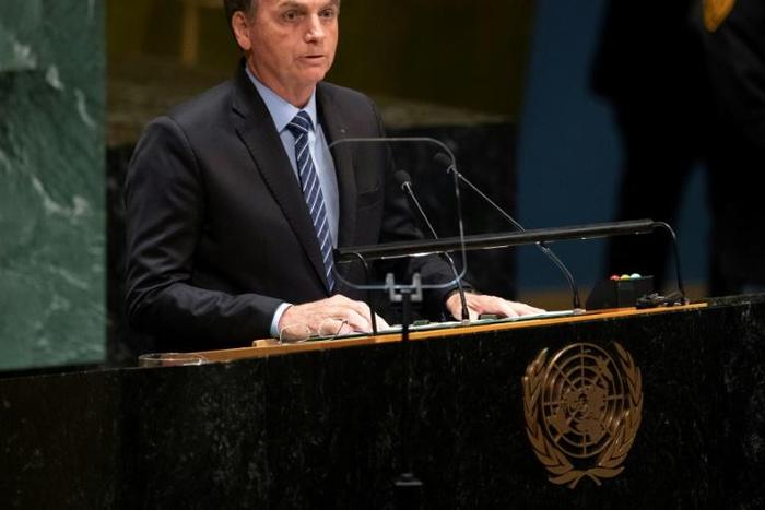 Jair Bolsonaro, President of Brazil, tells UN General Assembly that the Amazon rainforest is sovereignt territory