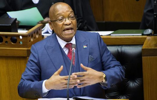 The US Treasury has sanctioned close associates of South Africa's former president Jacob Zuma, pictured here, who is at the center of a massive corruption scandal