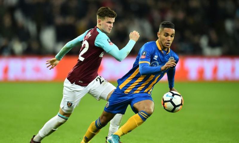 Derby's Max Lowe (R, pictured January 2019) scored a 20th-minute own goal during the match against Leeds