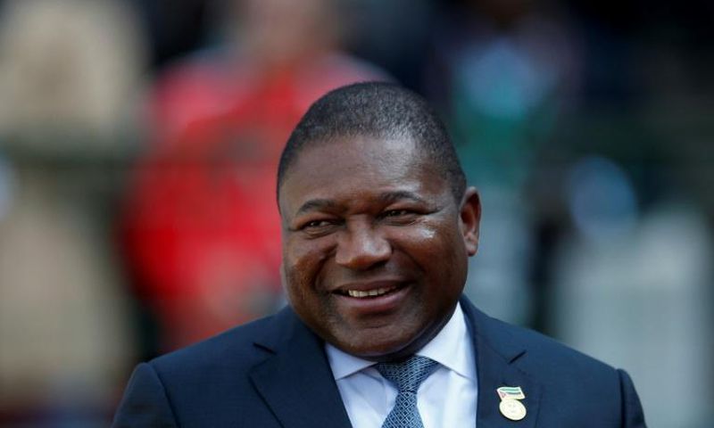 Mozambique's President Filipe Nyusi, pictured in May 2019, held a ceremony with Anadarko executives
