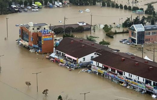 Typhoon Mitag left floods and landslides in its wake after it lashed South Korea