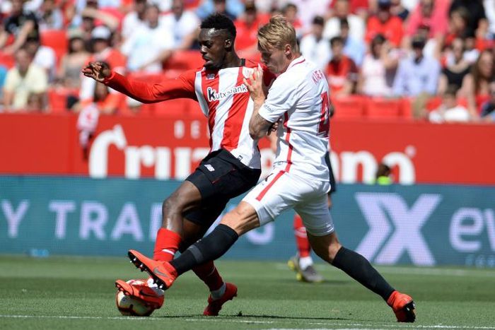 Inaki Williams (left) has signed a new nine-year contract at Athletic Bilbao.