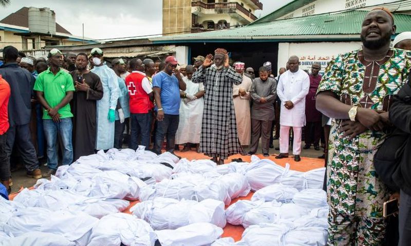 Only eight of the 36 people inside the building survived when the fire broke out in the early hours of Thursday morning as the victims, who were all of Guinean origin, slept in the school dormitory