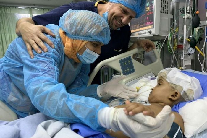 The girls were separated in a marathon operation by a huge team of Hungarian and Bangladeshi doctors