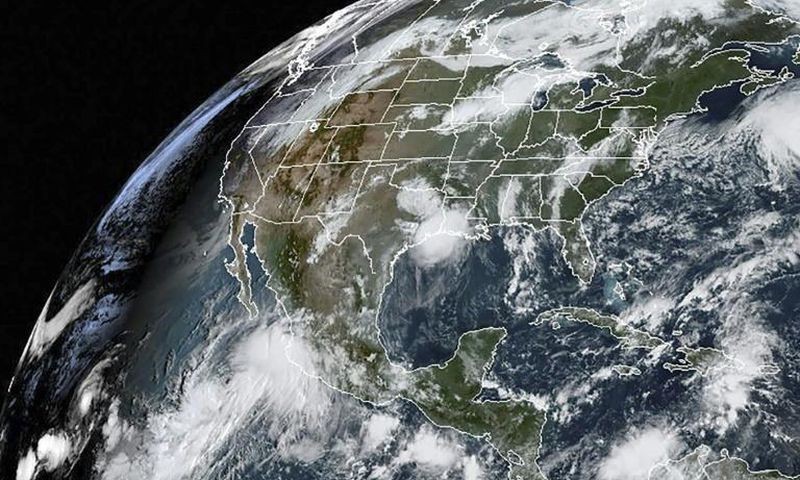 This satellite image obtained from NOAA/RAMMB, shows Hurricane Lorena on September 19, 2019 as it made landfall on the southwest coast of Mexico