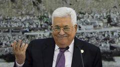 Palestinian President Mahmoud Abbas has said he would discuss plans for new elections with all factions; pictured October 6, 2019