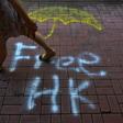 Graffiti scars the walls, pavements and shop shutters of large swathes of Hong Kong
