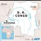 Map locating Ituri province in DR Congo, where at least 50 people have been killed in recent violence