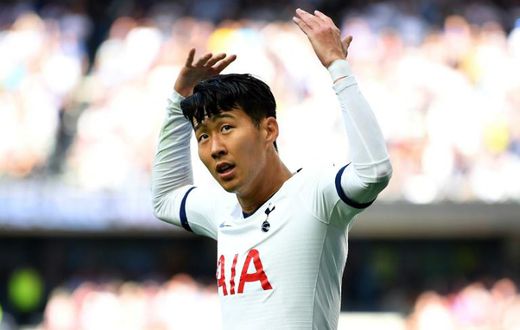 Tottenham's Son Heung-min celebrates after scoring his team's opening goal against Crystal Palace